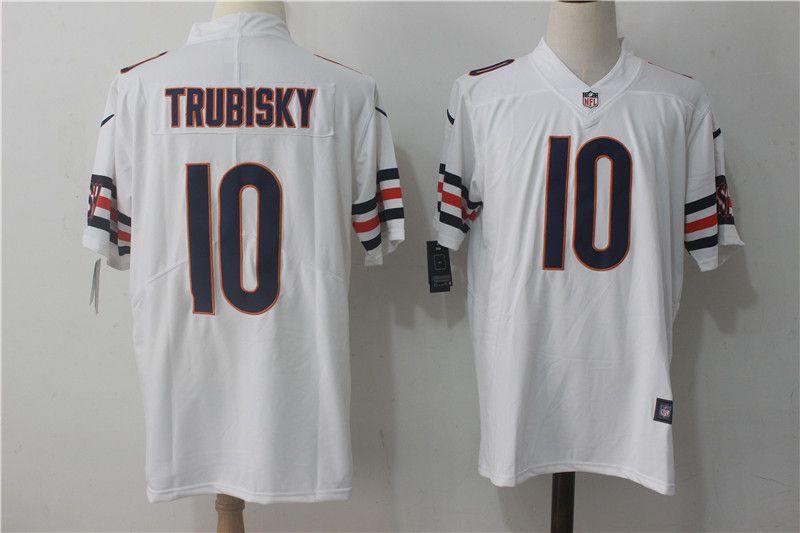 Men Chicago Bears #10 Trubisky White Nike Vapor Untouchable Limited NFL Jerseys